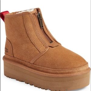 UGG Neumel Platform Zip Chestnut Size 8